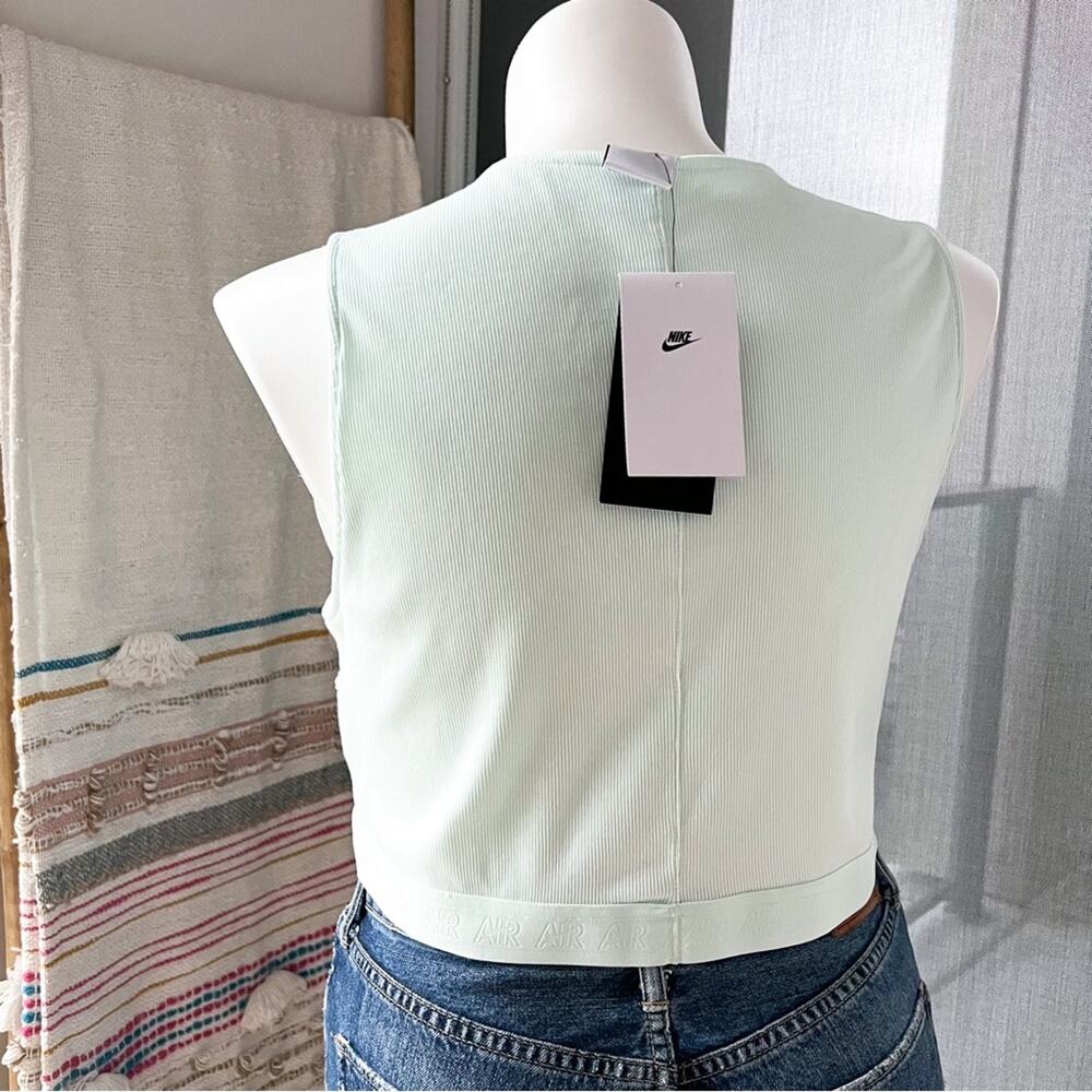 Nike Air Barely Green Washed Teal Ribbed Cropped Tank Top Women’s XXL - Picture 5 of 12